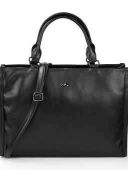 Metro - Women Black Solid Tote Bag with Detachable Strap