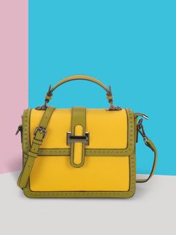 Mochi - Women Vivara Yellow Colorblock Sling Bag