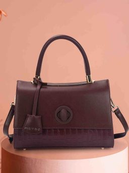 Metro - Women Maroon Satchel Bag with Detachable Strap