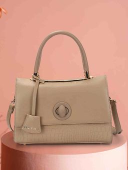 Metro - Women Beige Satchel Bag with Detachable Strap