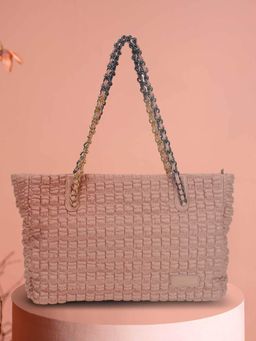 Metro - Women Pink Textured Tote Bag