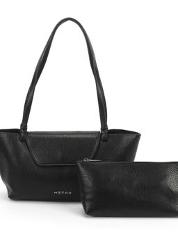 Metro - Women Black Shoulder Bag with Pouch
