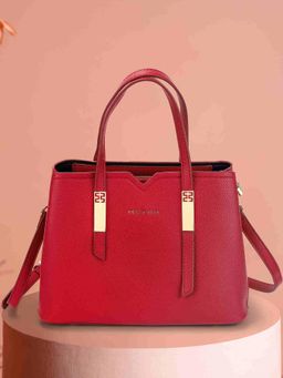 Metro - Women Red Handbag with Detachable Strap