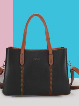 Mochi - Women Black Tote Bag with Detachable Strap