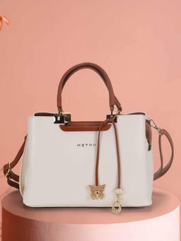Metro - Women White Handbag with Detachable Strap