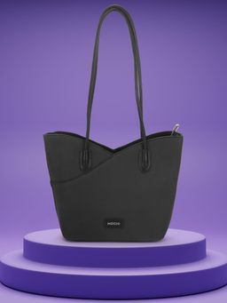 Mochi - Women Black Textured Tote Bag