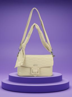 Mochi - Women Off White Quilted Shoulder Bag