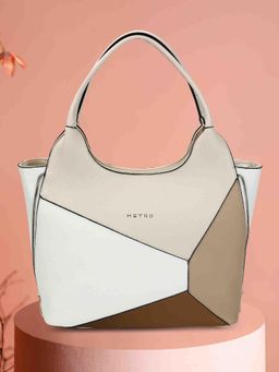 Metro - Women Beige-White Colorblock Handbag