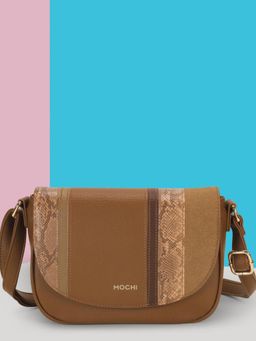 Mochi - Women Brown Textured Sling Bag