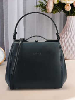 Mochi - Women Black Solid Handbag with Detachable Strap