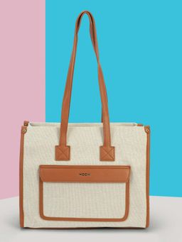 Mochi - Women Tan Textured Tote Bag