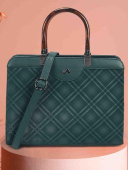 Metro - Women Teal Satchel Bag with Detachable Strap