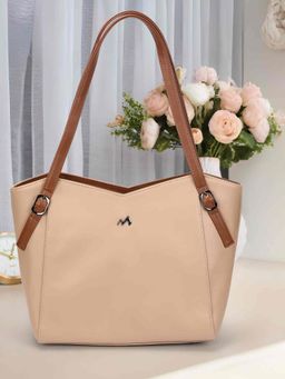 Metro - Women Beige Faux Leather Shoulder Bag