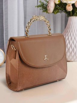 Mochi - Women Brown Handbag with Detachable Strap
