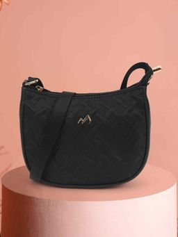 Metro - Women Black Soft Body Zipper Sling Bag