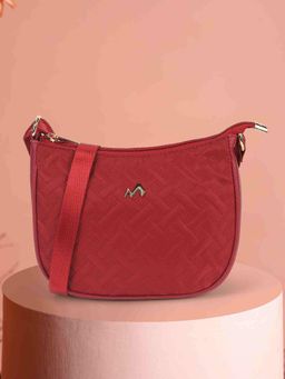 Metro - Women Red Soft Body Zipper Sling Bag