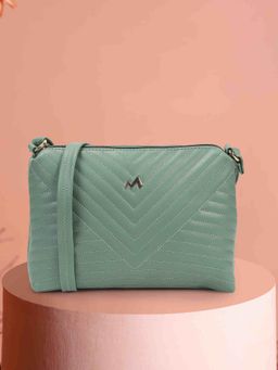 Metro - Women Green Quilted Sling Bag