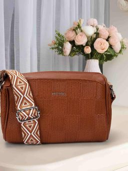 Metro - Women Brown Textured Sling Bag