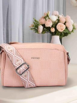 Metro - Women Pink Textured Sling Bag