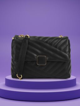 Mochi - Women Black Faux Leather Quilted Sling Bag