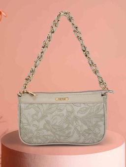Metro - Women Grey Floral Shoulder Bag