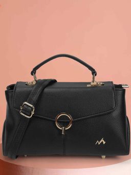 Metro - Women Black Satchel Bag with Detachable Strap