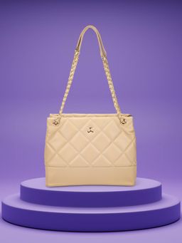 Mochi - Women Light Beige Quilted Handbag