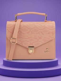 Mochi - Women Peach Faux Leather Sling Bag