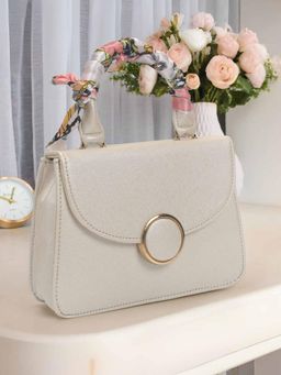 Mochi - Women Off White Solid Sling Bag