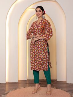 GULAB CHAND TRENDS - Women Red Floral Kurta