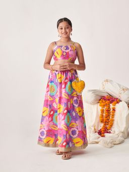 PSPeaches - Girls Ready to Wear Lehenga & Blouse With Jacket Multi-Color (Set of 3)