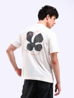 Flying Machine - Men White Graphic Printed Cotton T-shirt