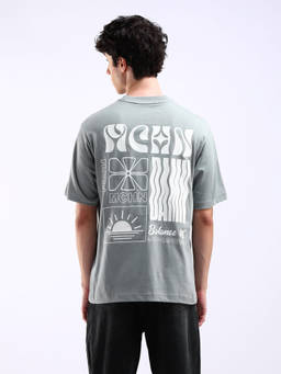 Flying Machine - Men Grey Graphic Printed Relaxed Fit T-shirt