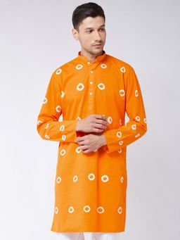Vastramay - Mens Orange Pure Cotton Kurta