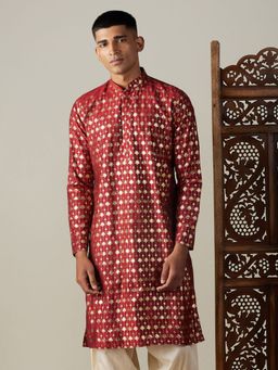 Vastramay - Mens Maroon Viscose Kurta
