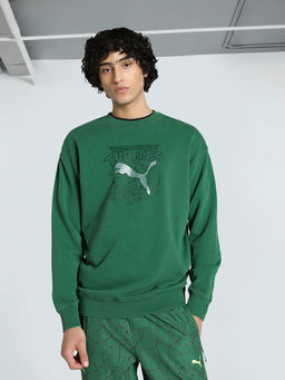Puma - x TEENAGE MUTANT NINJA TURTLES Men Green Relaxed Fit Graphic Crew-Neck Sweatshirt