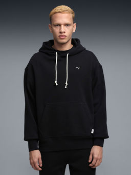 Puma - MMQ Men Black Relaxed Cotton Hoodie