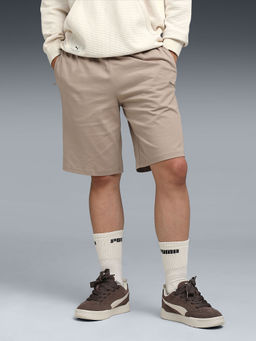 Puma - Men Beige Essential Comfort Zippered Jersey Shorts