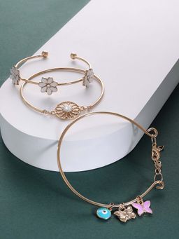 Zaveri Pearls - Set of 3 Multicolor Enamel Contemporary Stack Bracelets-ZPFK14636