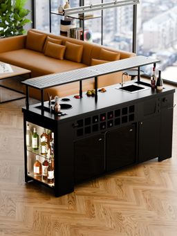 HAUS OF BARS BY SPEEDX - Double Model X – Luxury Home Bar with Dual Refrigerators (Mat Black) (30L)