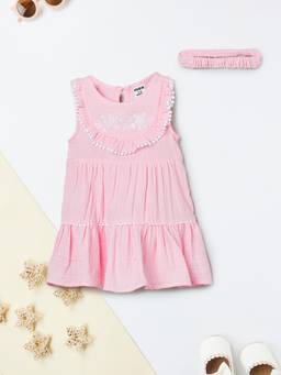 max - Girls Embroidered Dress with Headband
