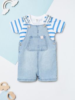 max - Boys Striped T-Shirt with Dungaree