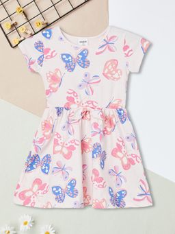 max - Girls Butterfly Printed Dress