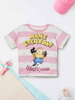max - Girls Minions Striped T-Shirt