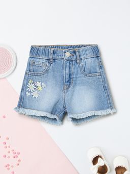 max - Girls Embroidered Denim Shorts