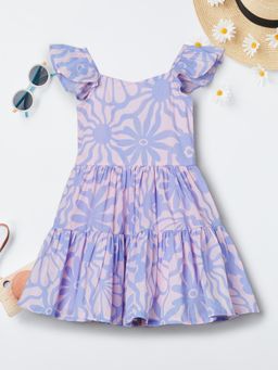 max - Girls Floral Print Dress