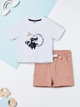 max - Boys Printed T-Shirt with Shorts