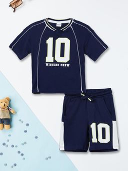 max - Boys Printed T-Shirt with Shorts