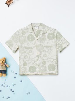 max - Boys Floral Print Resort Shirt