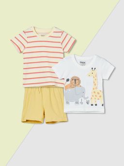 max - Boys Printed 2 T-Shirts with Shorts